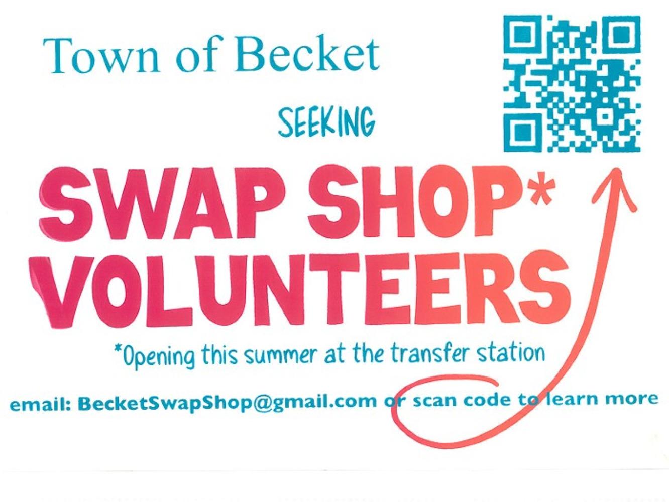 Swap Shop volunteers - e-mail or scan code